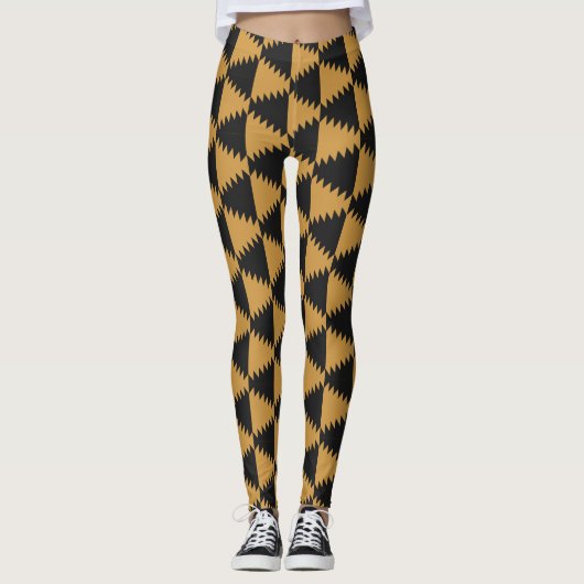 Gelb und Schwarz Leggings (Vorderseite)