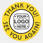 Gelb und schwarz, mit eigenem Logo bedruckt Runder Aufkleber (Vorderseite)