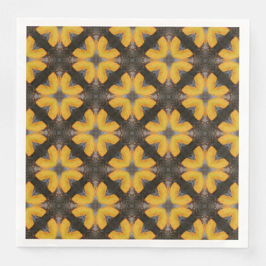 Gelb und Schwarz Moderner Hipster Serviette (Vorderseite)