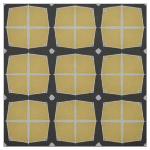 Gelb und Schwarz Modernes geometrisches Muster Stoff