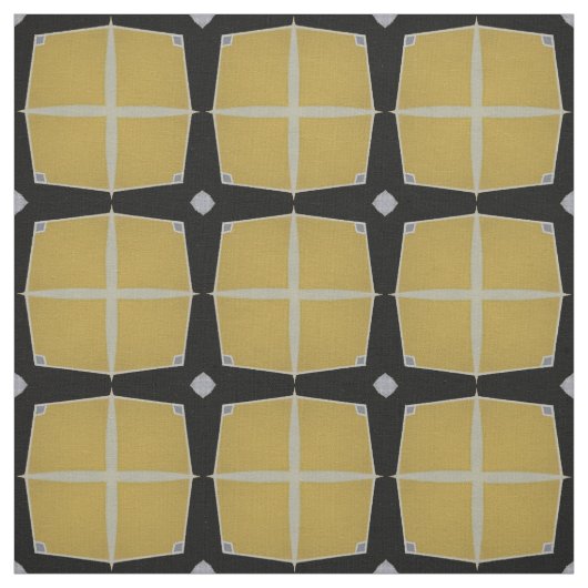 Gelb und Schwarz Modernes geometrisches Muster Stoff (Muster)