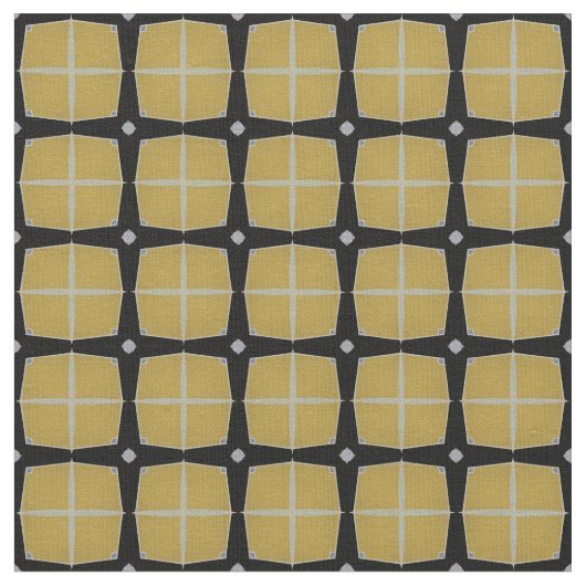 Gelb und Schwarz Modernes geometrisches Muster Stoff (Nahaufnahme)