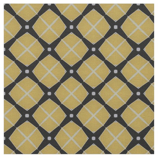 Gelb und Schwarz Modernes geometrisches Muster Stoff (Nahaufnahme)