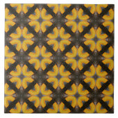 Gelb und Schwarz Modernes Hipster-Muster Fliese (Vorderseite)