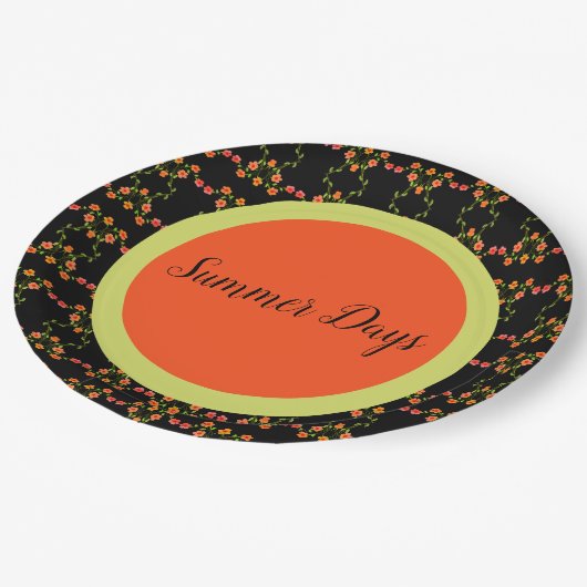 Gelb und schwarz pappteller (Schrägansicht)