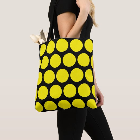 Gelb und schwarz Polka Dot Tasche (Von Nahem)