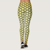 Gelb- und Schwarz-Polka-Punktmuster Leggings (Rückseite)