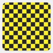 Gelb und schwarz quadratischer aufkleber (Vorderseite)