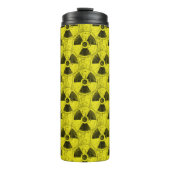 Gelb- und Schwarz-Radioactive Hazmat Grunge Muster Thermosbecher (Vorderseite)