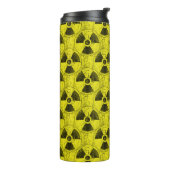 Gelb- und Schwarz-Radioactive Hazmat Grunge Muster Thermosbecher (Nach links gedreht)