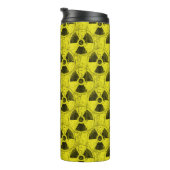 Gelb- und Schwarz-Radioactive Hazmat Grunge Muster Thermosbecher (Nach rechts gedreht)