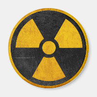 Gelb und schwarz radioaktiver Nuklearer Reaktor