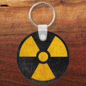 Gelb und schwarz radioaktiver Nuklearer Reaktor Schlüsselanhänger (Vorderseite)