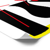 Gelb und schwarz Relax Zeichen für die Küche Poster (Ecke)