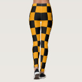 Gelb und Schwarz, Schachbrettmuster - modern Leggings (Rückseite)