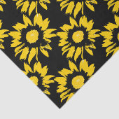 Gelb- und Schwarz-Sonnenblumenmuster Seidenpapier (Ausschnitt)