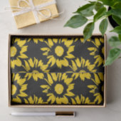 Gelb- und Schwarz-Sonnenblumenmuster Seidenpapier (Geschenk)