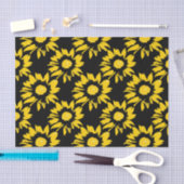 Gelb- und Schwarz-Sonnenblumenmuster Seidenpapier (Handwerk)