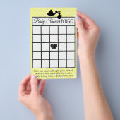 Gelb und schwarz Stork Polka Dot Babyduschspiele Flyer (Handgriff)