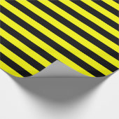 Gelb und Schwarz Streifen Geschenkpapier (Ecke)