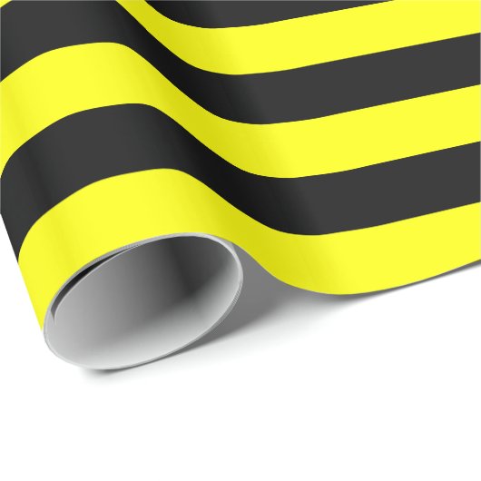 Gelb und Schwarz Streifen Geschenkpapier (Rolleneckpunkt)