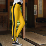 Gelb und Schwarz Streifen Leggings<br><div class="desc">Gelbe und schwarze Streifen kung fu Leggings.</div>
