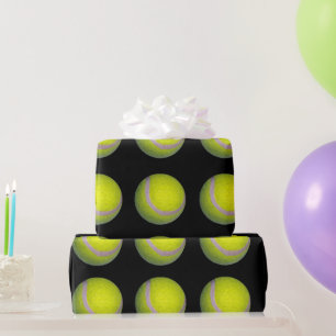 Gelb- und Schwarz-Tennis-Ball-Muster, Geschenkpapier