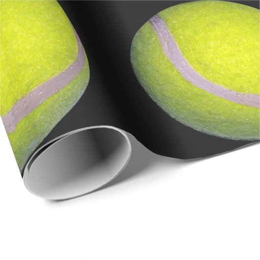 Gelb- und Schwarz-Tennis-Ball-Muster, Geschenkpapier (Rolleneckpunkt)