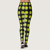Gelb- und Schwarz-Tennis-Ball-Muster, Leggings (Rückseite)