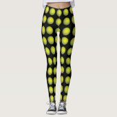 Gelb- und Schwarz-Tennis-Ball-Muster, Leggings (Vorderseite)