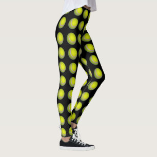 Gelb- und Schwarz-Tennis-Ball-Muster, Leggings