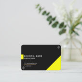 Gelb und Schwarz Visitenkarte (Stehend Vorderseite)