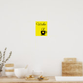 Gelb und schwarz Weck Unterschrift für Küche Poster (Küche)