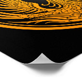 Gelb und Schwarzer Drache Phoenix Yin Yang Poster (Ecke)