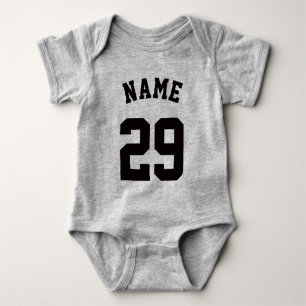 Gelb und Schwarzes Baby Sports Jersey Design Strampler