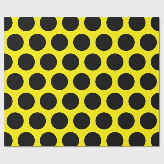 Gelb- und Schwarzpolka-Dot Geschenkpapier (Flach)
