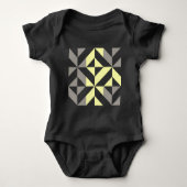 Gelb und silber Geometric ZigZag Baby Strampler (Vorderseite)