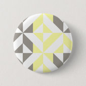 Gelb und silber Geometric ZigZag Button (Vorderseite)