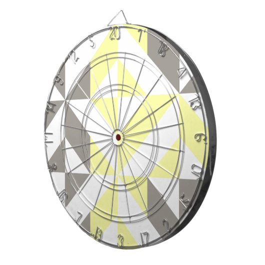 Gelb und silber Geometric ZigZag Dartscheibe (Vorderseite rechts)