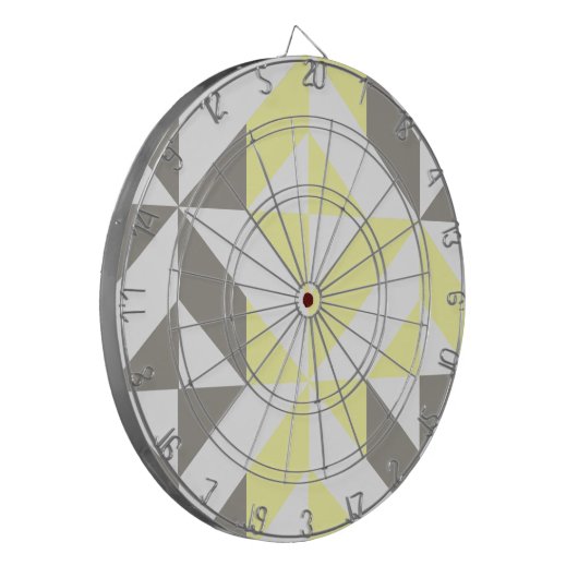 Gelb und silber Geometric ZigZag Dartscheibe (Vorderseite Links)