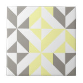 Gelb und silber Geometric ZigZag Fliese (Vorderseite)