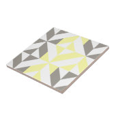 Gelb und silber Geometric ZigZag Fliese (Seite)