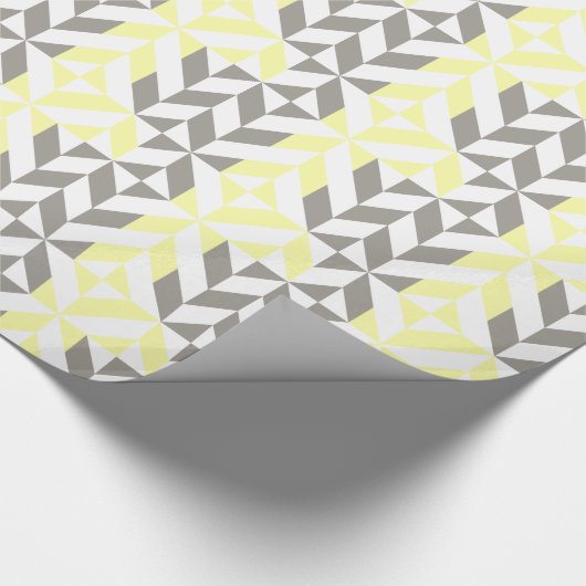 Gelb und silber Geometric ZigZag Geschenkpapier (Ecke)