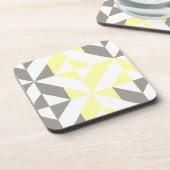 Gelb und silber Geometric ZigZag Getränkeuntersetzer (Linke Seite)