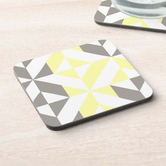 Gelb und silber Geometric ZigZag Getränkeuntersetzer (Linke Seite)