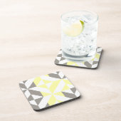 Gelb und silber Geometric ZigZag Getränkeuntersetzer (Rechte Seite)