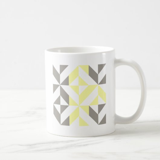 Gelb und silber Geometric ZigZag Kaffeetasse (Rechts)