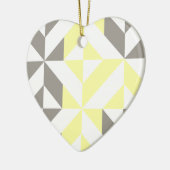 Gelb und silber Geometric ZigZag Keramik Ornament (Links)