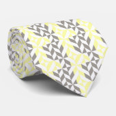 Gelb und silber Geometric ZigZag Krawatte (Gerollt)