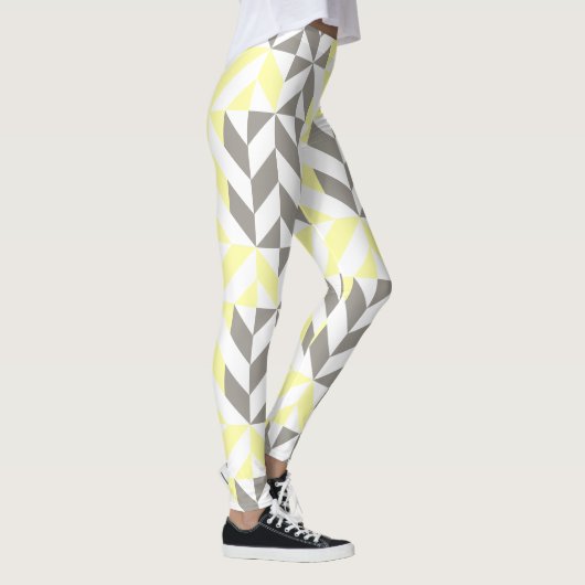 Gelb und silber Geometric ZigZag Leggings (Rechts)